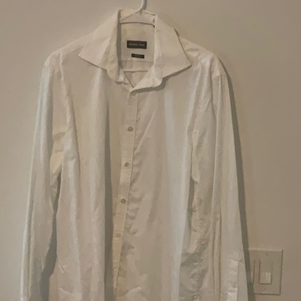 Michael Kors White Dress Shirt Long-Sleeved Button-Down